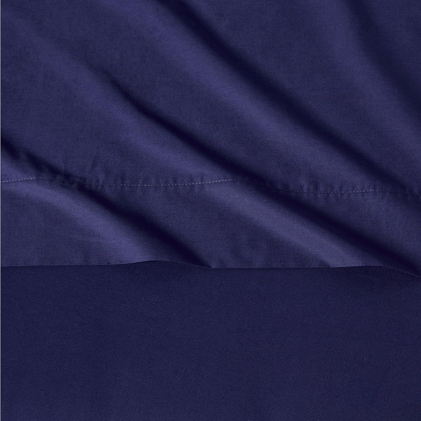 Amazon Basics Soft Organic Cotton Sheet Set with 1-Piece Pillowcase, Navy Blue, Twin XL