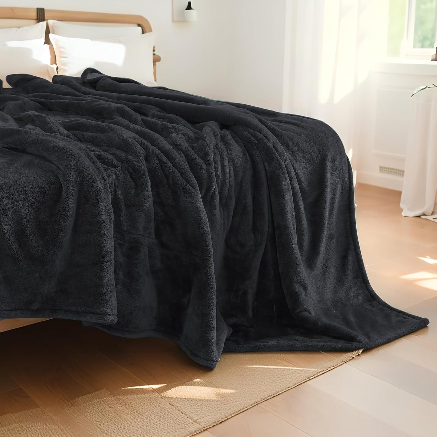 Electric Heated Blanket Full Size 72"x84", Soft Large Big Oversized Warm, 4 Heating Levels & 10 Hours Auto Off, Cozy for Bed, Sofa & Office, Machine Washable, Black