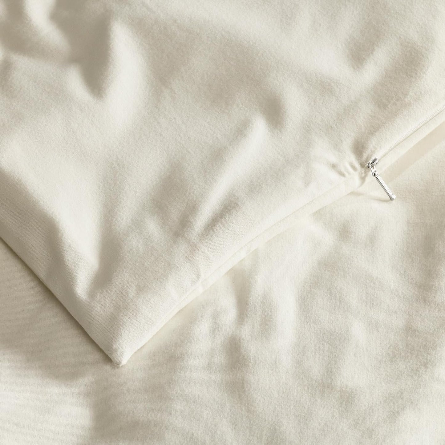 BOLL & BRANCH Flannel Duvet Set - King/Cal King, Cream - Luxury 100% Organic Cotton - 1 Duvet Cover, 2 Shams - Velvety Soft, Warm & Breathable Weave