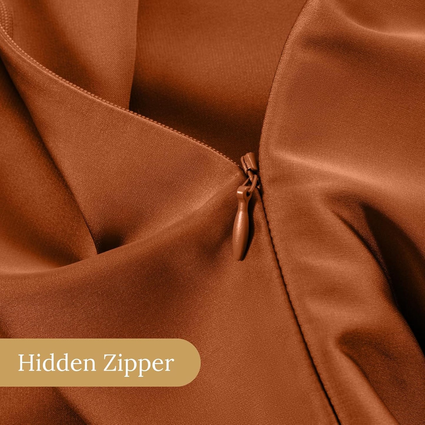 INFIIXSO Mulberry Silk Pillow Cases King Size Set of 2, Silk Pillowcase with Hidden Zipper 20"x36", Extraordinary Smooth and Soft Pillow Case for Hair and Skin(Brunt Orange, 2 Pack)