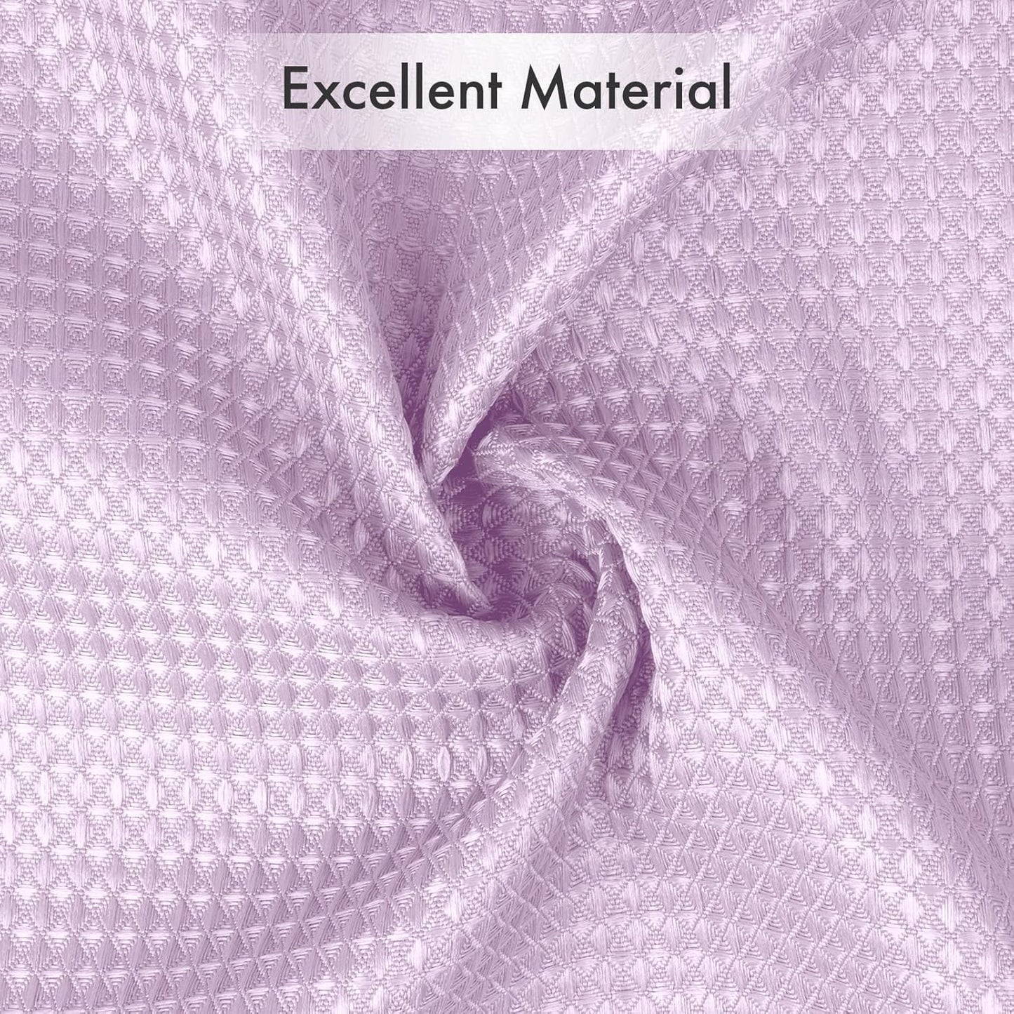 AmazerBath Light Purple Shower Curtain Waffle Textured, Lavender Shower Curtain Fabric Thick Heavy Duty 240GSM, Hotel Quality Bathroom Shower Curtains, Premium Polyester, 72 x 72 Inches