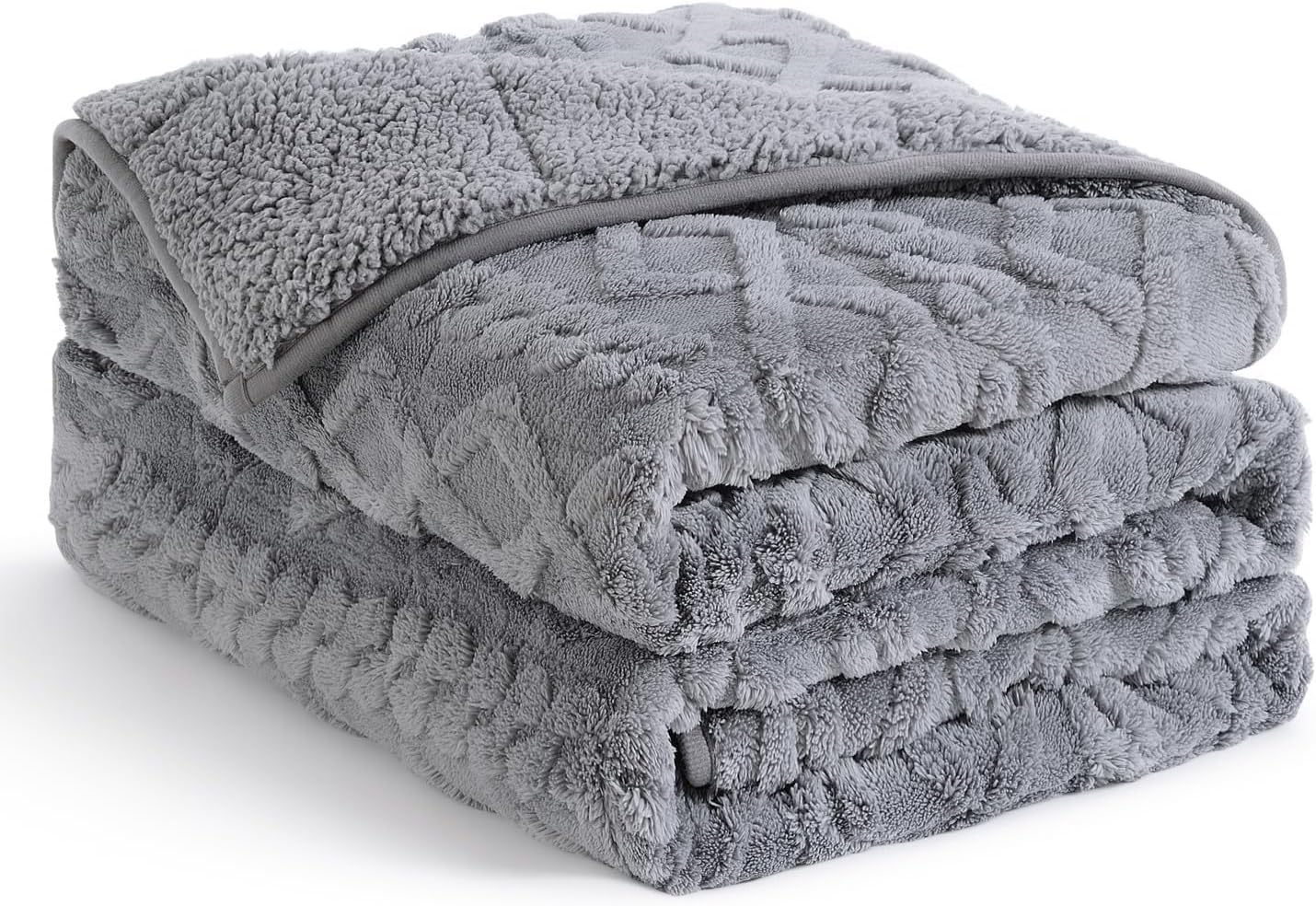 Topblan Weighted Blanket for Adults 20 lbs, Soft Cozy Warm Weighted Throw Blanket with Dual Sided Sherpa, Fuzzy Fluffy Adlut Heavy Blanket for Sleeping and Relaxing, Grey, 60 x 80 inches