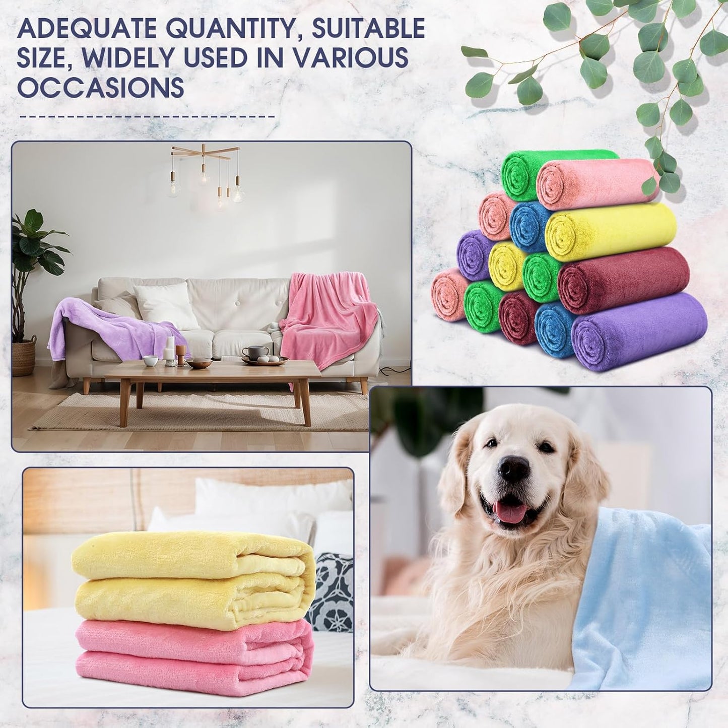 18 Pieces Fleece Blankets Bulk for Wedding 50 x 60 Inch Soft Lightweight Flannel Throw Blankets Bulk for Wedding Guests Home Outdoor Couch Sofa Bed Gifts(Multi Colors)