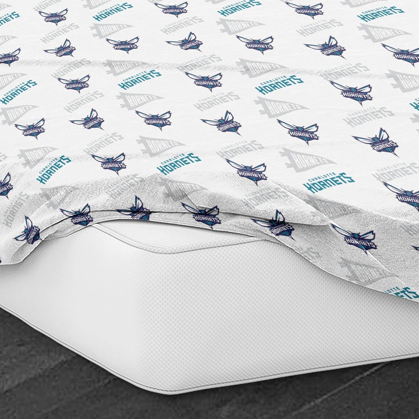 Northwest Officially Licensed Charlotte Hotnets NBA Twin Size Sheet Set – Soft Team Logo Bedding for Dorms, Bedrooms, Fan Caves & Game Day Style