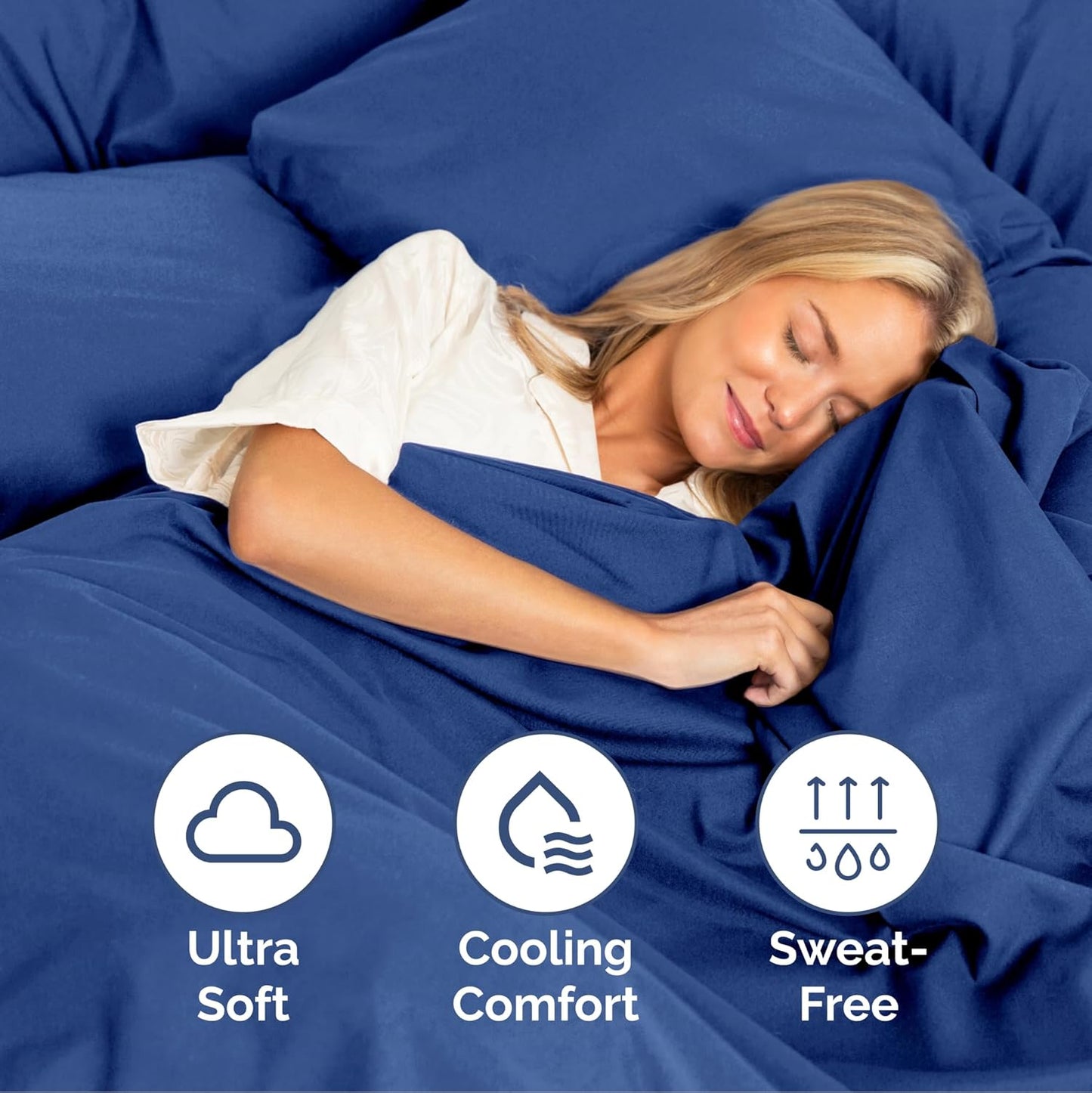 Queen Size 4 Piece Sheet Set - Extra Soft, Breathable & Cooling Sheets - Hotel Luxury Durable Bed Sheets for Women & Men - Deep Pockets, Easy-Fit & Wrinkle-Free Sheets - Cobalt Blue Oeko-Tex Sheets