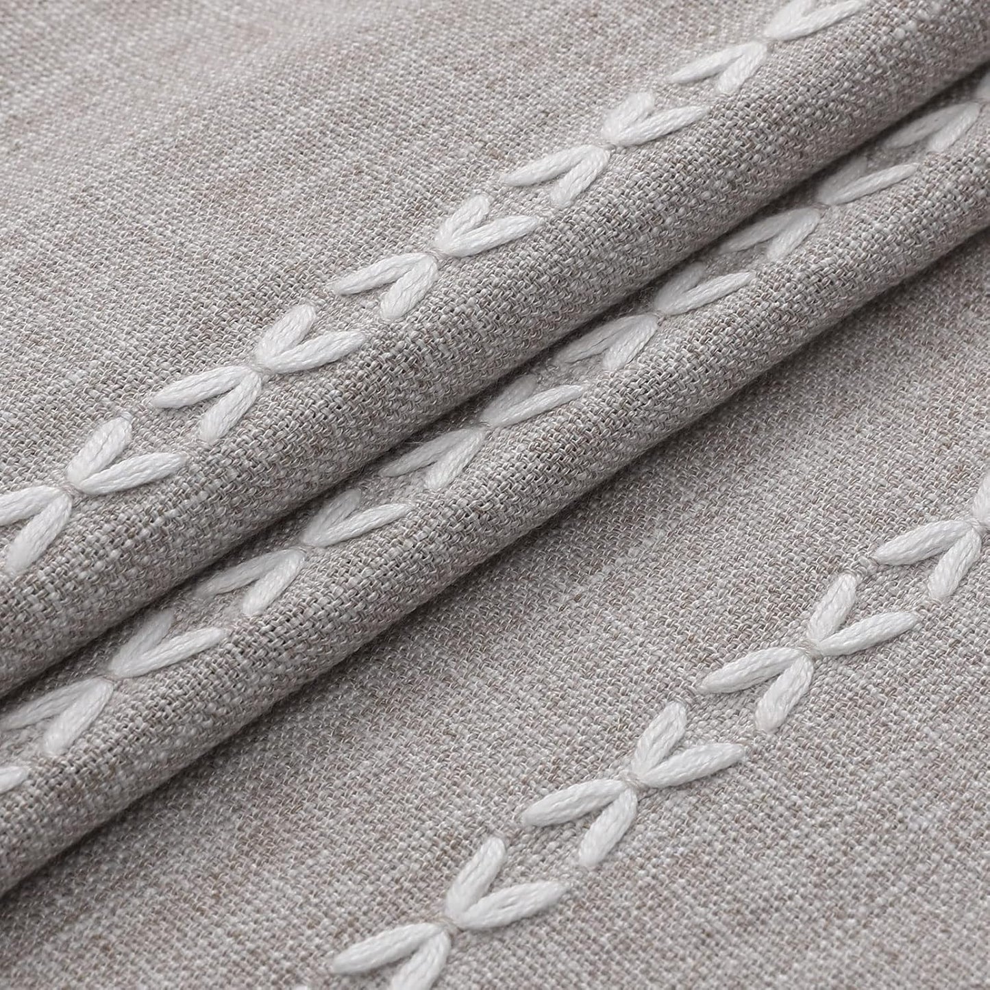 MitoVilla Boho Extra Long Shower Curtain 72 x 96, Grey Modern Farmhouse 96 inch XL Polyester Linen Texture Tassel Fabric Shower Curtain Set with Hooks for Cottagecore Country Bathroom Decor,Grey