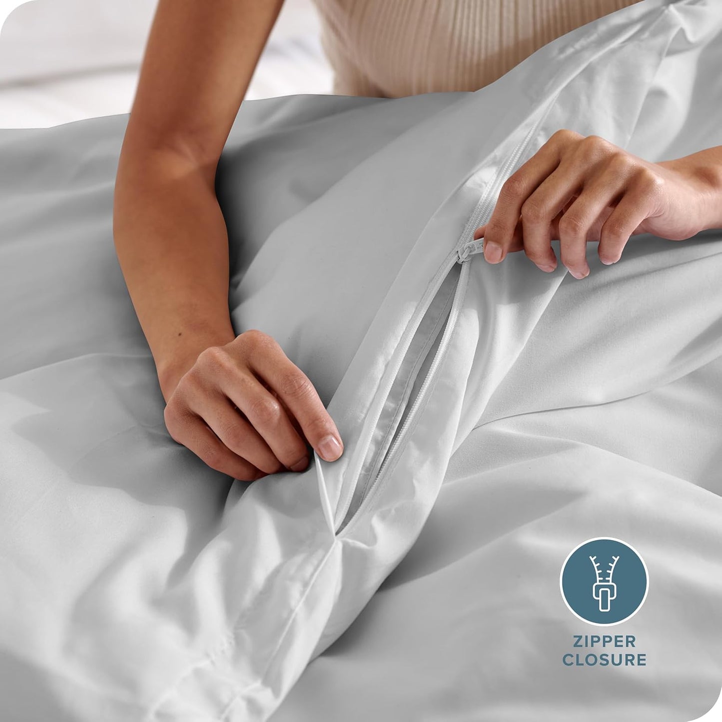Bare Home Bedding Duvet Cover King Size - Premium 1800 Super Soft Collection - Lightweight, Cooling - Soft Breathable Bedding Duvet Cover (King, Cloud Grey)