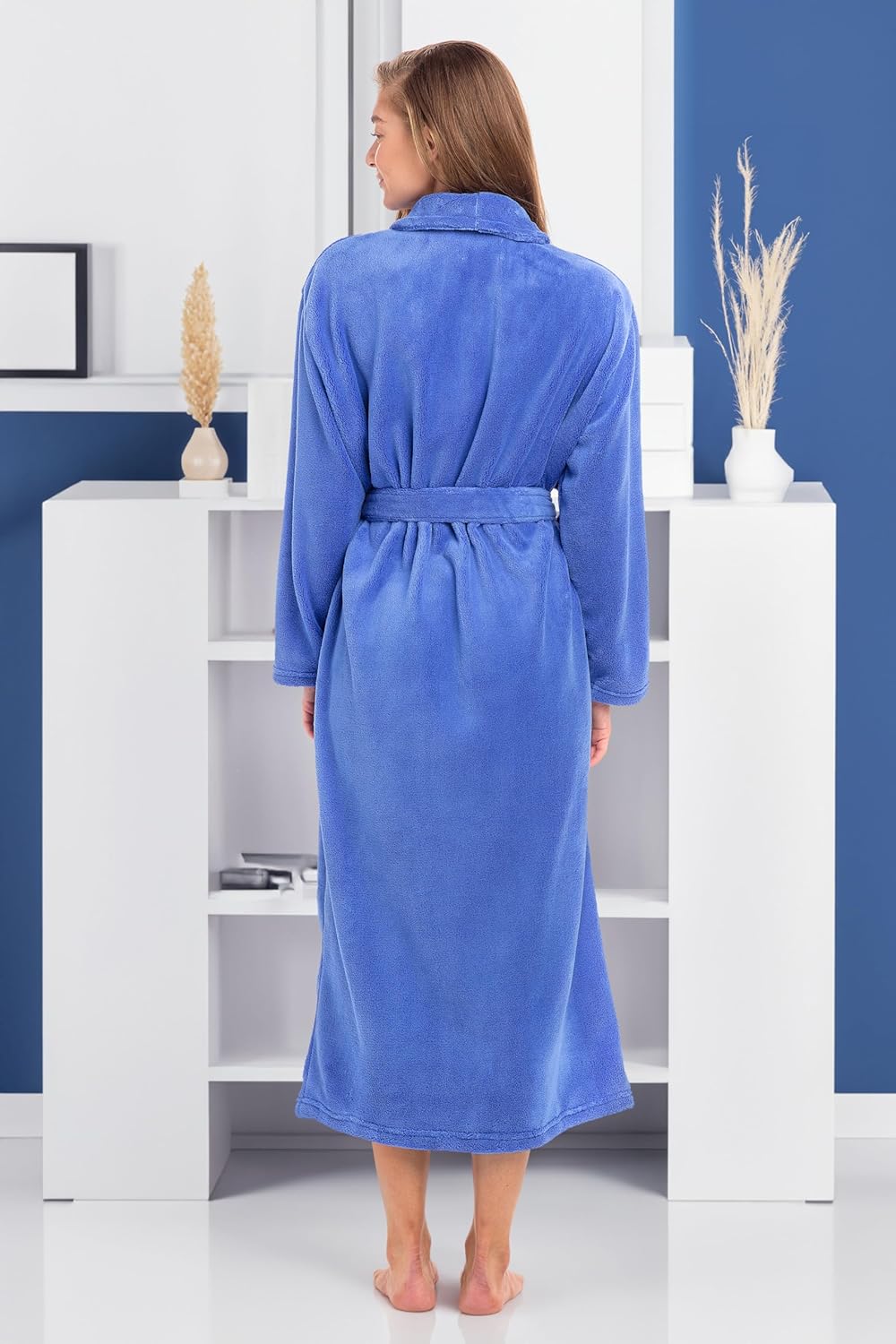 Alexander Del Rossa Plush Robe for Women, Long Fleece Winter Bath Robe, Plus Size