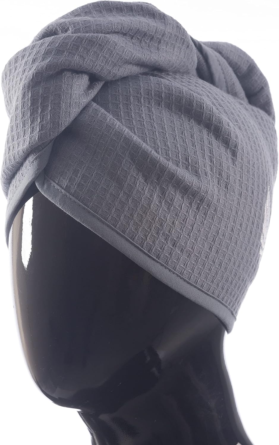 100% Turkish Cotton Hair Towel Wrap for Women,Non Microfiber,400-GSM(Grams per Square Metre),AntiFrizz,Hair Plop Waffle Towels for Curly,Long&Thick Hairs,Turban Head Wrap,1Pack10x26inc