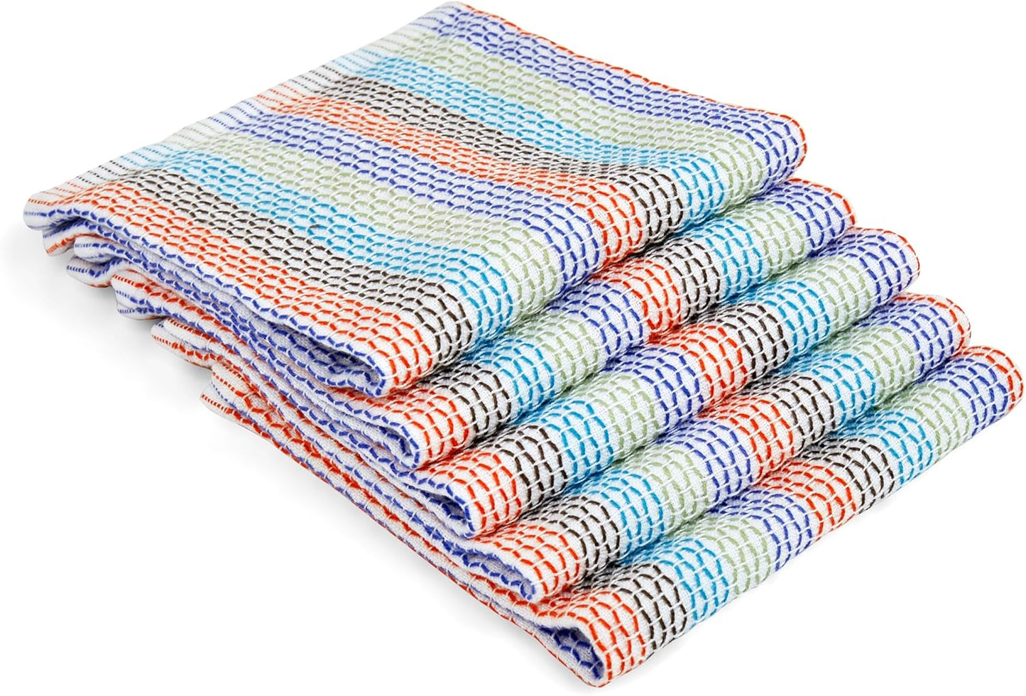 Full Circle Tidy 100% Organic Cotton Dish Cloths, Set of 5, Multicolored