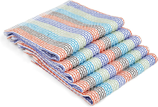 Full Circle Tidy 100% Organic Cotton Dish Cloths, Set of 5, Multicolored