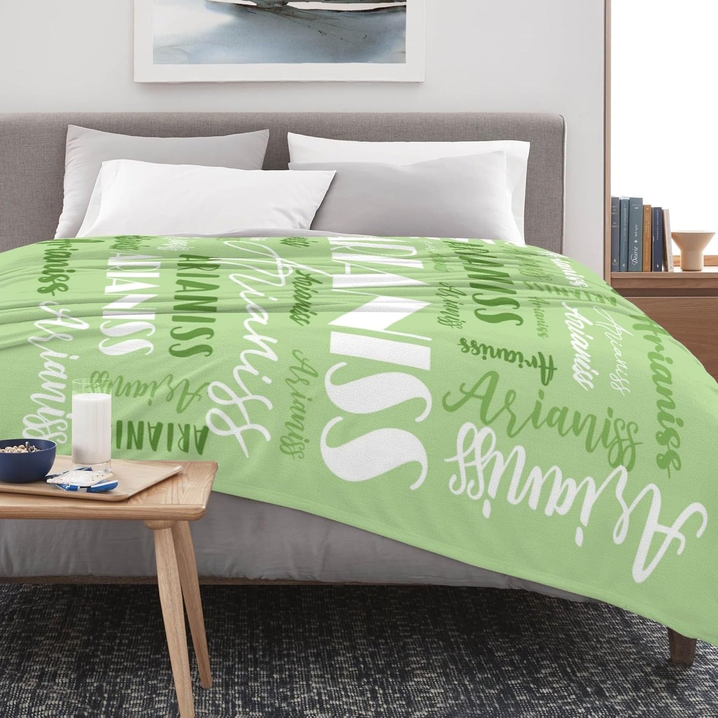 Name Blanket Personalized Blanket for Adult Kids Flannel Customize Throw Blanket Custom (Color 03, 60 x 80 Inches)