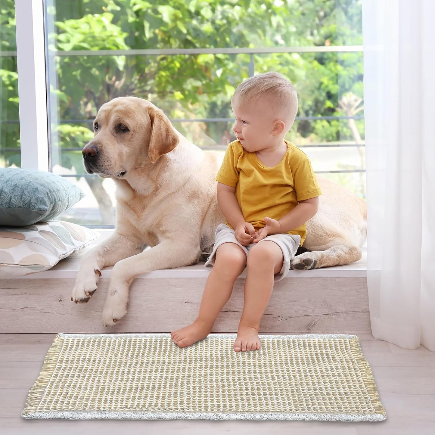 ZALL Beige Waffle Bath Mat,Super Absorbent Non Slip Bathroom Rug,Cream 17x24inch,Machine Washable Ultra Soft Floor Mats