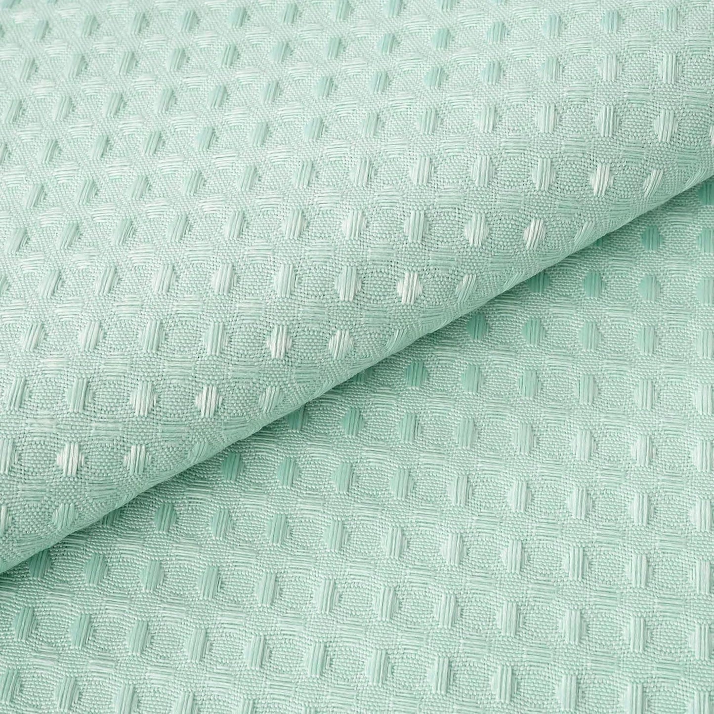 River Dream Heavyweight No Hooks Required Dotted Waffle Weave Shower Curtain with Snap in Liner - 71W x 74H,Hotel Grade,Spa Like Bath Curtain,Misty Blue