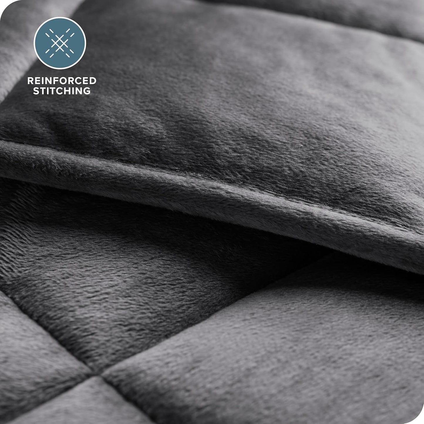 Bare Home Weighted Blanket King Size 25lb (80" x 87") for Adults - Minky Fleece - Premium Heavy Blanket Nontoxic Glass Beads (Grey, 80"x87")