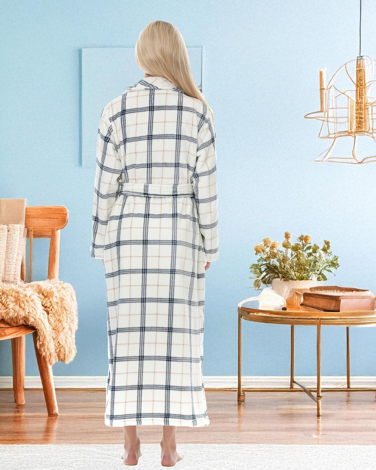 Alexander Del Rossa Plush Robe for Women, Long Fleece Winter Bath Robe, Plus Size