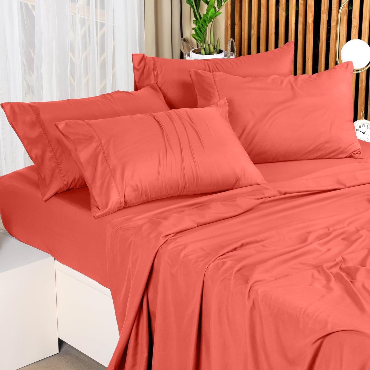 Utopia Bedding Full Sheet Set – 4 Piece Bed Sheets for Full Size Bed, Soft and Breathable Microfiber, Includes 1 Fitted Sheet, 1 Flat Sheet and 2 Pillowcases (Coral)