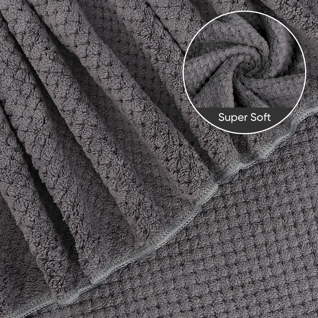 HOMEXCEL Bath Sheets Towels Set Pack of 2 (35 x 70 Inches), Ultra Soft Bath Towels for Bathroom, Lightweight and Quick Drying Towel for Body, Yoga, SPA, Fitness, Grey