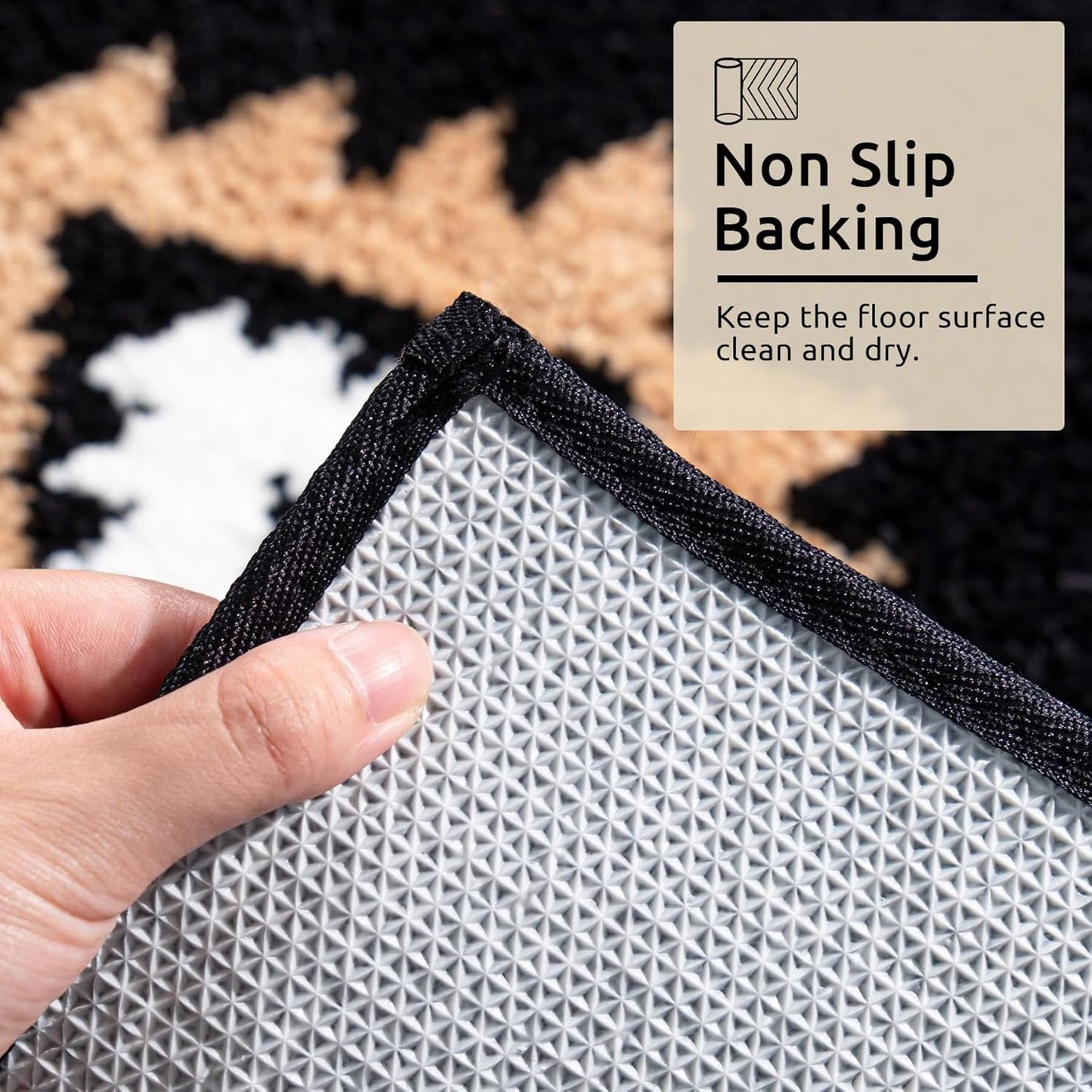 DEXDE Bathroom Rugs 24x36 Black Boho Aztec Bath Mat, Non Slip Western Geometric Bath Rugs Luxury Soft Absorbent Carpet for Bathroom Shower Kitchen Entryway Farmhouse Modern