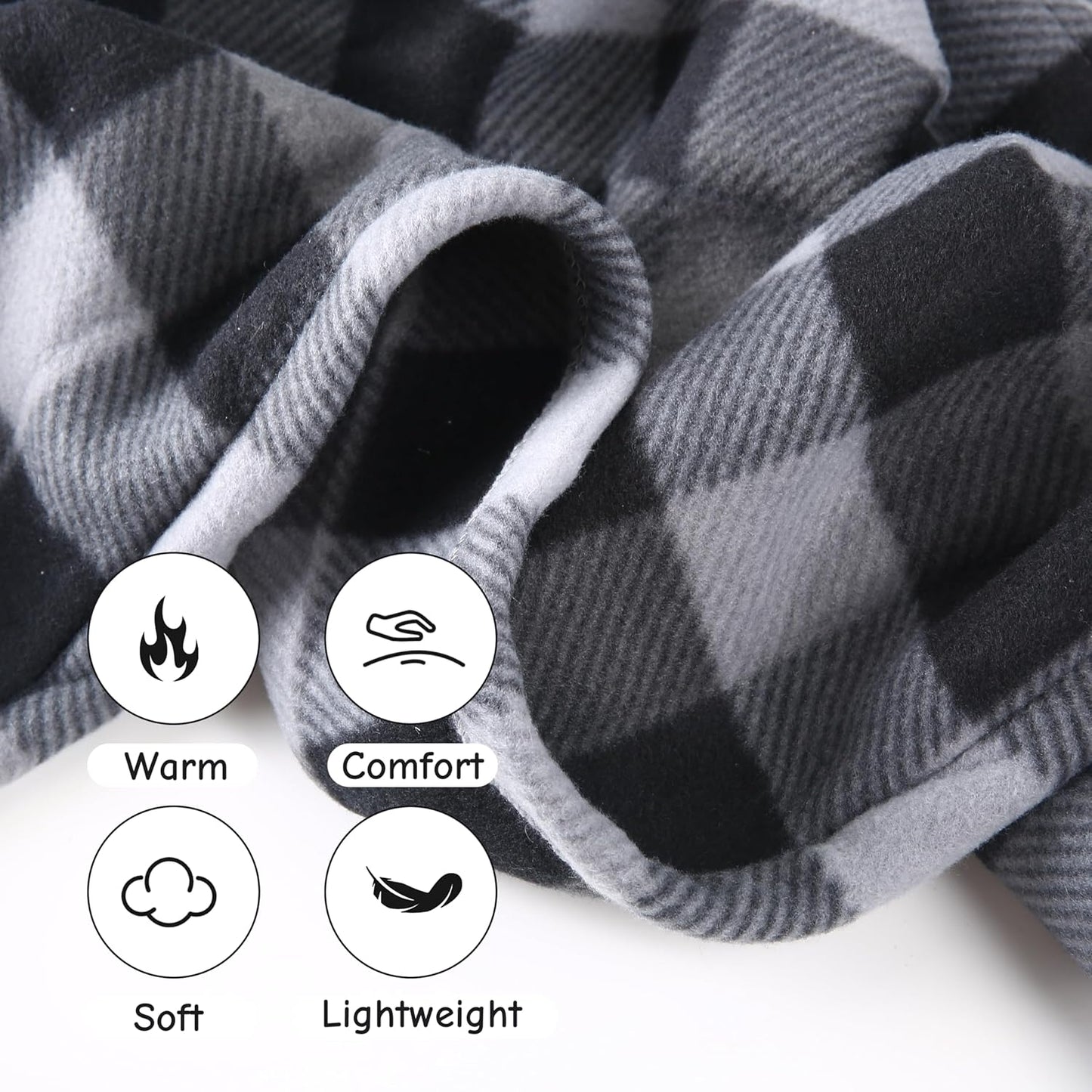 Electric Heated Blanket Full Size 72"x84", 4 Adjustable Heat Settings & 10-Hour Auto-Off, Plush Feel with Overheat Protection, Fast Heating for Luxurious Winter Warmth, Grey Plaid