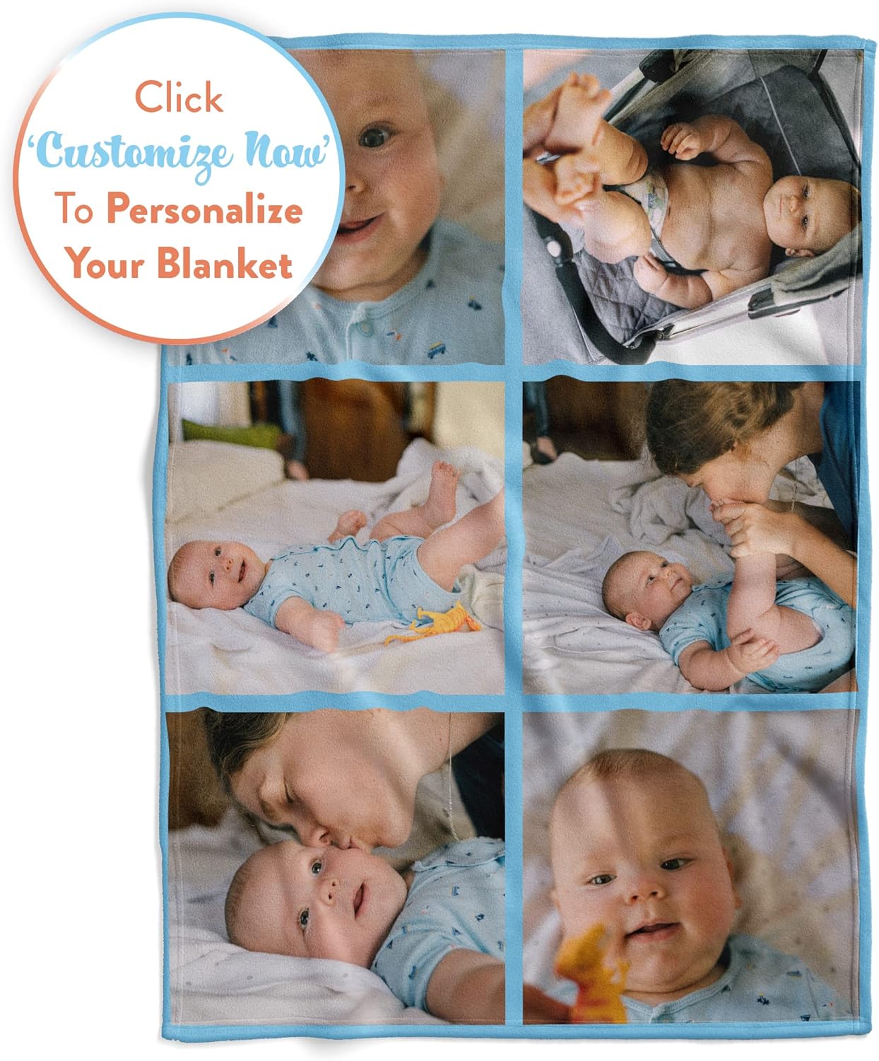 Ships Next Day, Custom Blanket with Picture - Printed in USA, Personalized Photo Blanket (Fleece - 30x40)