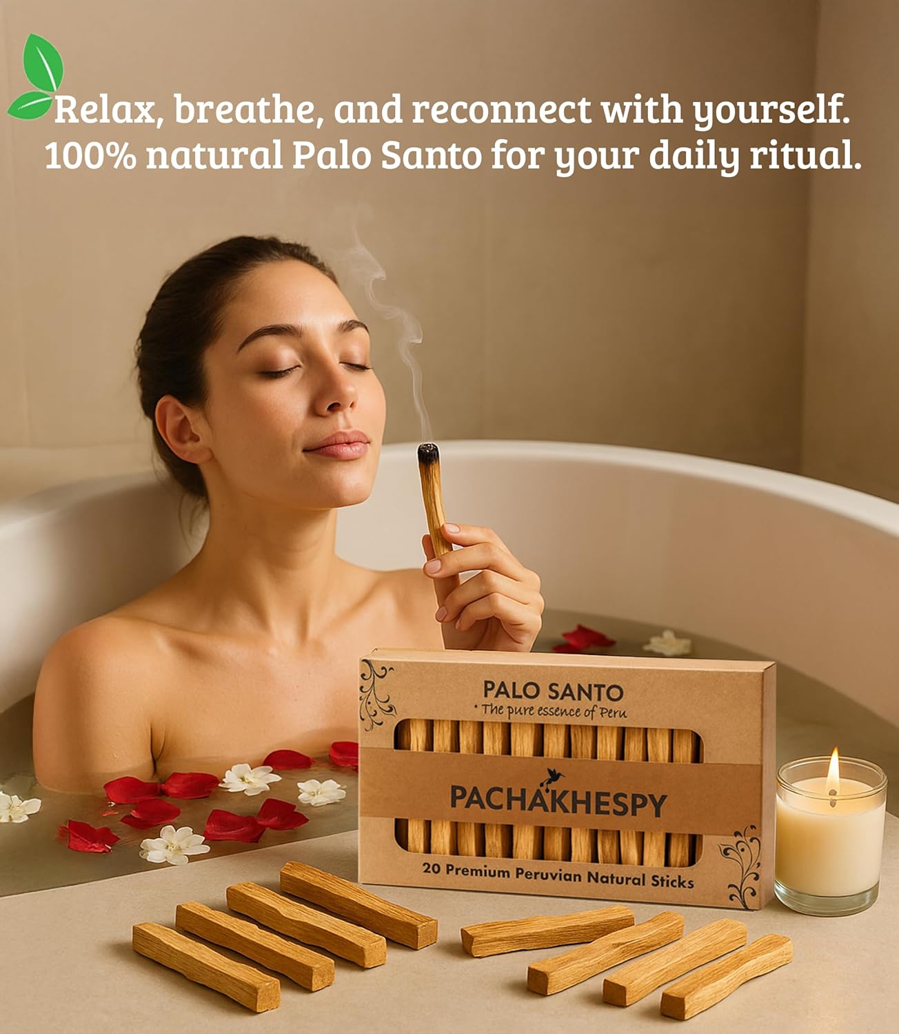 Palo Santo Sticks Authentic Smudging Peru 20 Pack for Energy Cleansing Aromatherapy Meditation 100% Natural Ethically Sourced Sustainable Holy Wood Wild Harvested Premium Palo Santo Incense Quality
