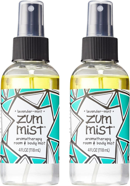 Indigo Wild Zum Mist Room & Body Spray - Aromatherapy Essential Oil Spray - Natural Body Mist & Room Spray - Lavender-Mint Scent - 4 fl oz (2 Pack)