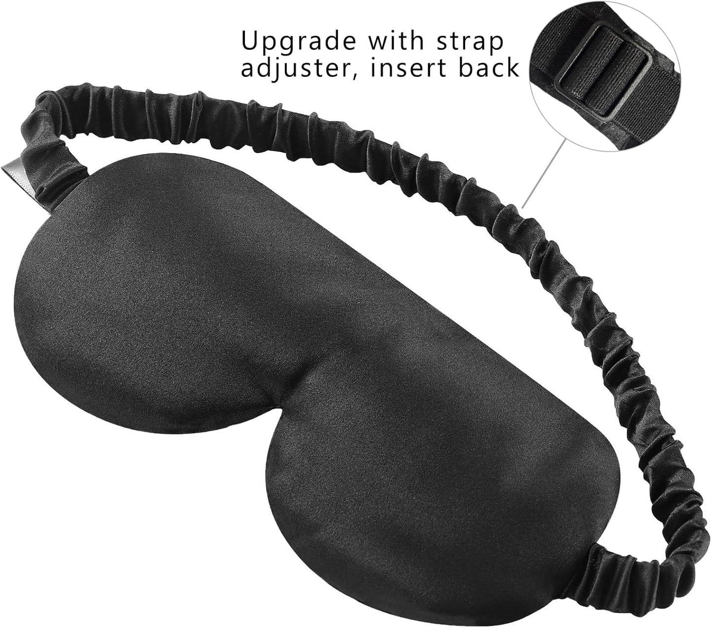 ALASKA BEAR Sleep Mask with Silk-Covered Headband for Hair Care, Silk Eye Mask Comfortable Scrunchy Band Over Ears (Built-in Contour Insert, Luxury 22 Momme)