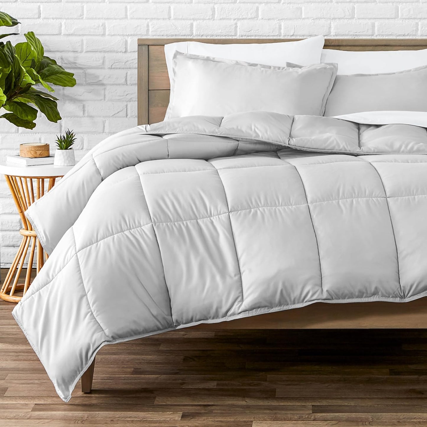 Bare Home Comforter Set - Oversized Queen Size - Ultra-Soft - Goose Down Alternative - Premium 1800 Series - All Season Warmth (Oversized Queen, Cloud Grey)