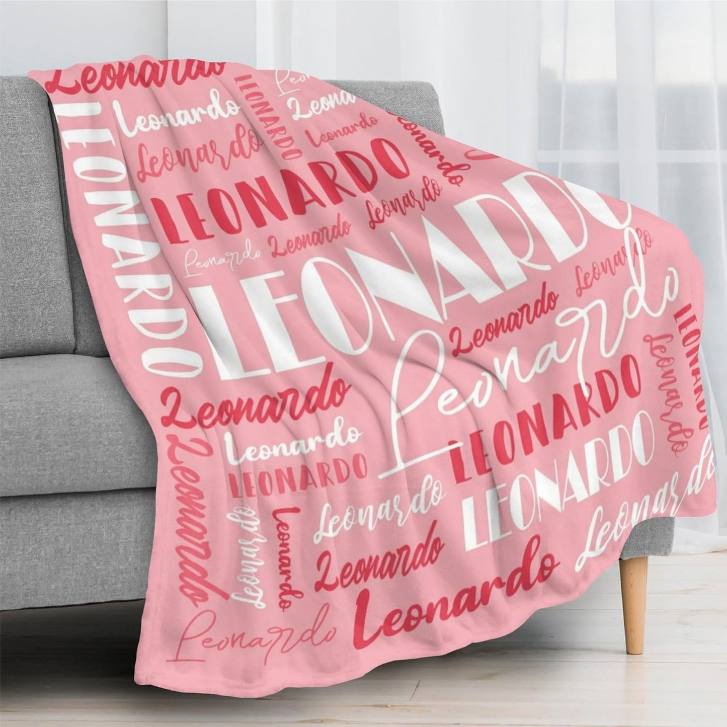 Name Blanket Personalized Blanket for Adult Kids Flannel Customize Throw Blanket Custom (Color 01, 50 x 60 Inches)