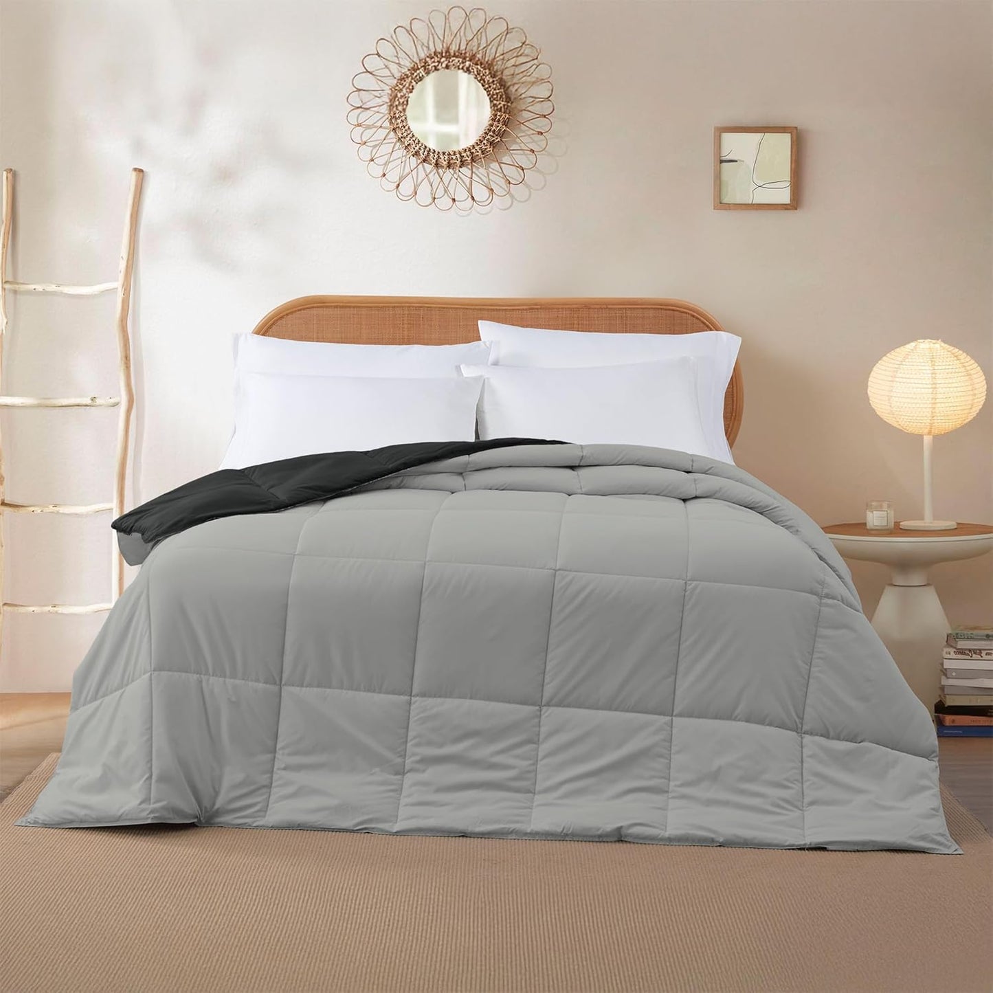 Modern Threads Down Alternative Reversible Comforter Black/Silver Queen