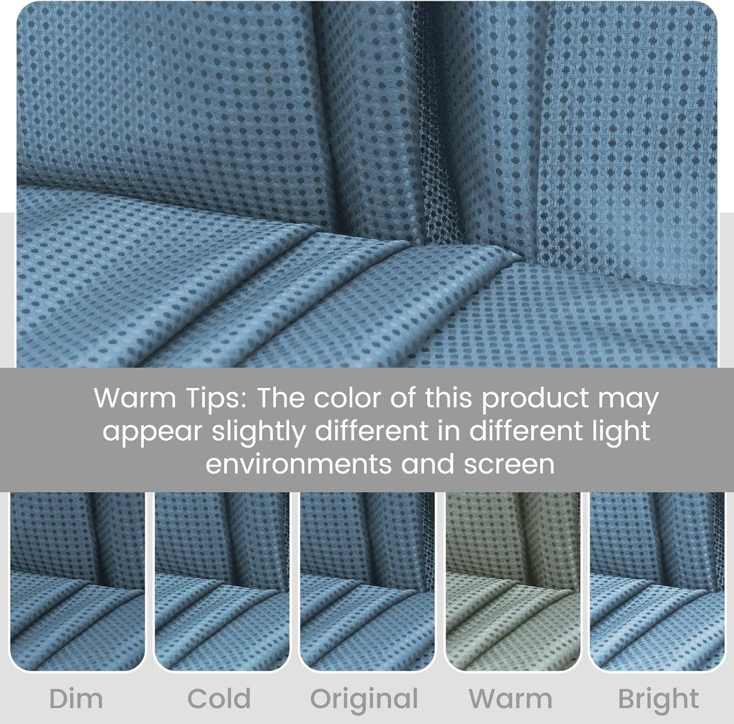 No Hook Shower Curtain with Snap in Liner Set Waffle Shower Curtain for Bathroom Hotel Style Fabric Waterproof Inner Liner，71" W x 74" H, Moonlight Blue