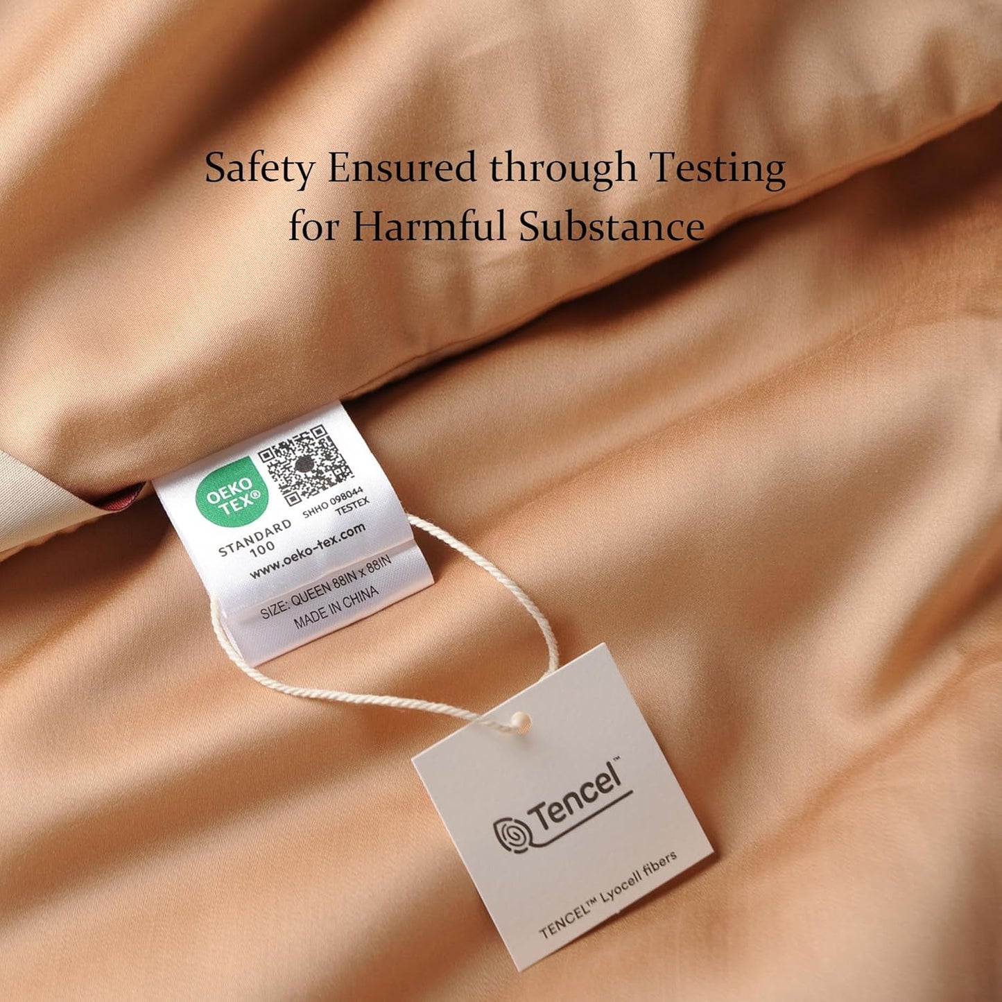 CUDDLE DREAMS Silk Filled Comforter for All Season, Detachable Tencel Duvet Cover for Easy Care, Naturally Breathable (Bronze, King)