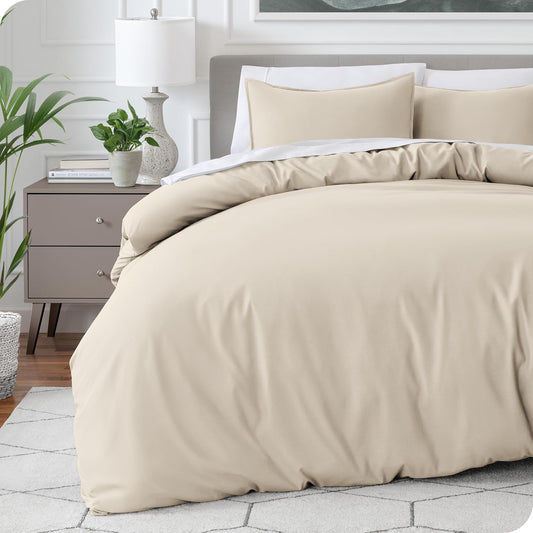 Bare Home Bedding Duvet Cover Full Size - Premium 1800 Super Soft Collection - Lightweight, Cooling - Soft Breathable Bedding Duvet Cover (Full, Sand)