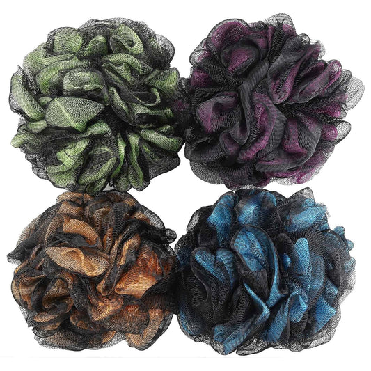 75g/Pcs Shower Loofah Bath Sponge for Women Men Lufa Exfoliating Body Scrubber (Set of 4)