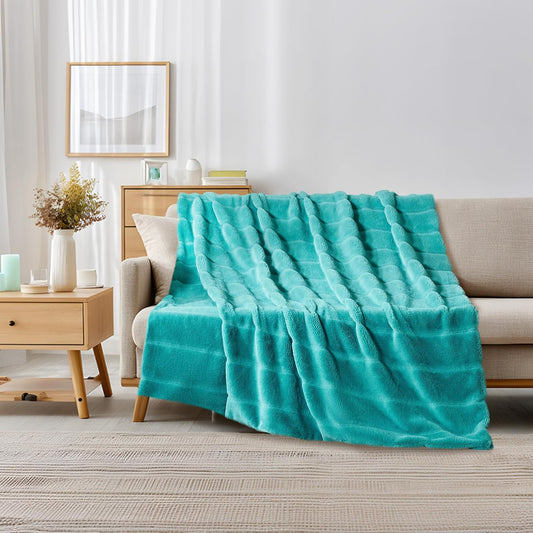 ALPHA HOME Luxury Faux Rabbit Fur Throw Blanket for Couch Bed, Cozy Gifts for Women Christmas, Ideal for Home Decor and Chilly Nights
