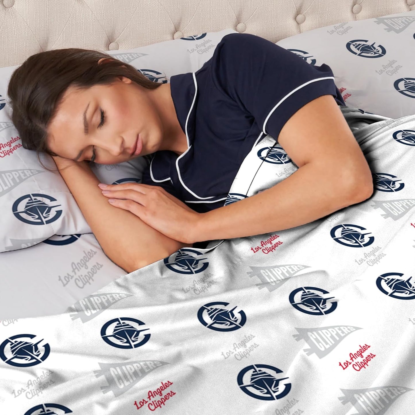 Northwest Officially Licensed Los Angeles Clippers NBA Full Size Sheet Set – Soft Team Logo Bedding for Dorms, Bedrooms, Fan Caves & Game Day Style
