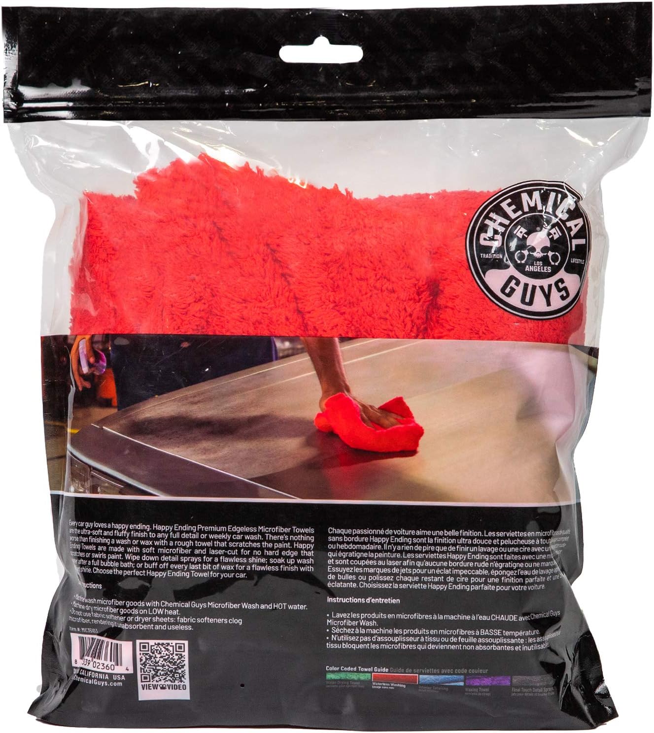 Chemical Guys Happy Ending Ultra Plush Edgeless Microfiber Towel, Red