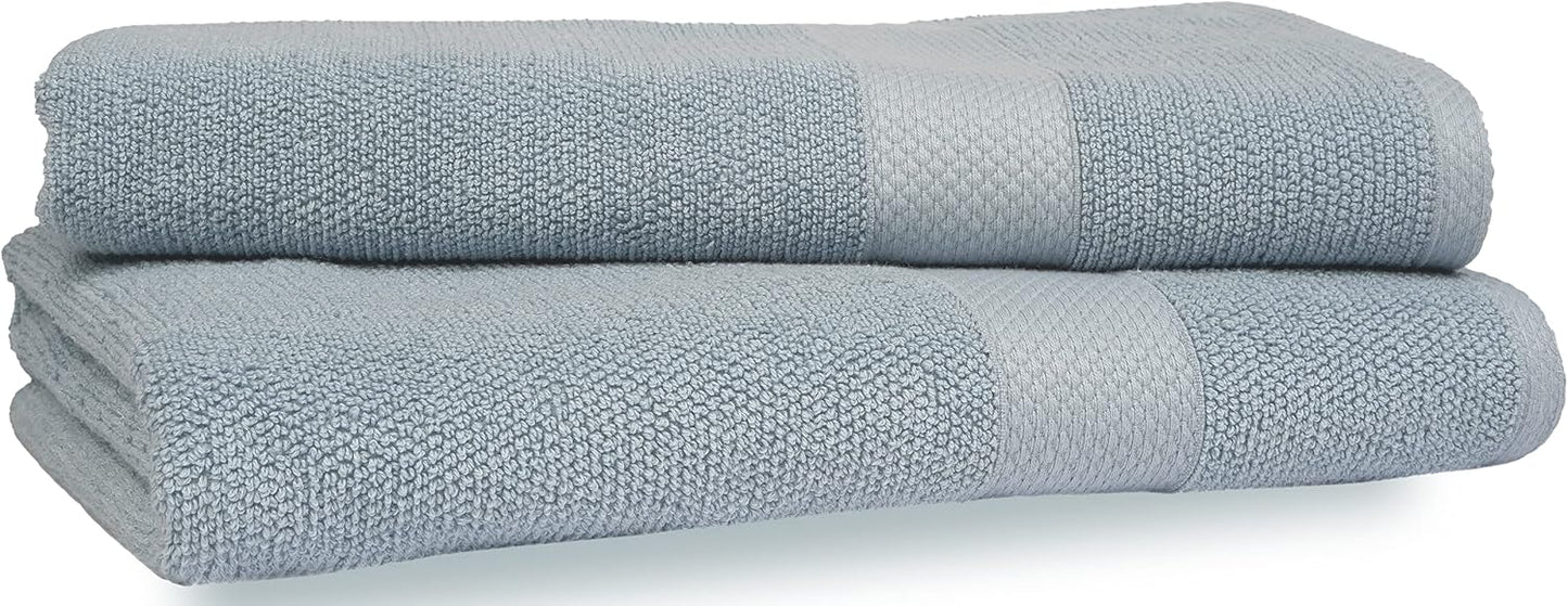 MAURA Premium Bath Sheets 100% Cotton 35x70 Oversized Ultra Absorbent Quick Dry Soft Towel Set for Bathroom Extra Large Bath Towels, Serenity Blue