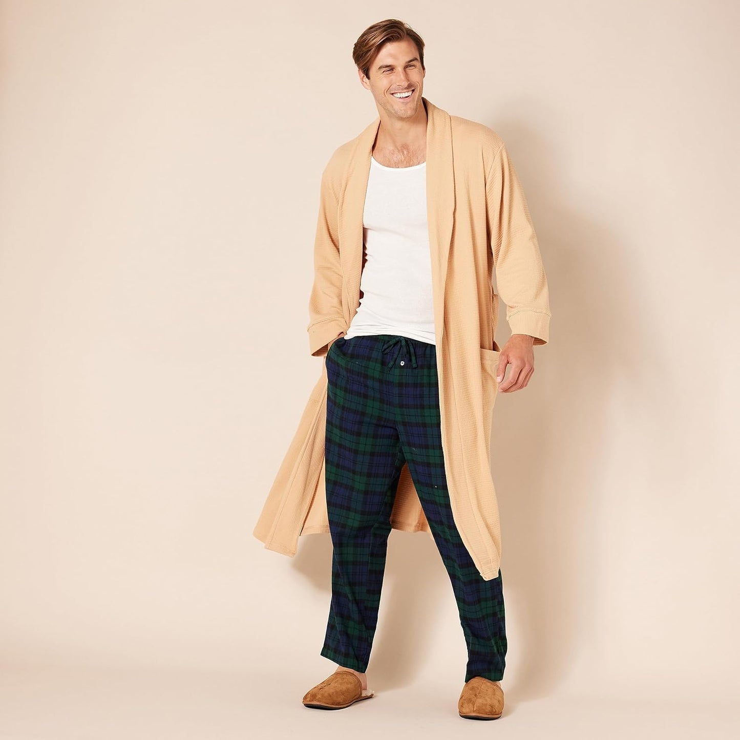 Amazon Essentials Mens Lightweight Waffle Bathrobe (Available in Big & Tall)