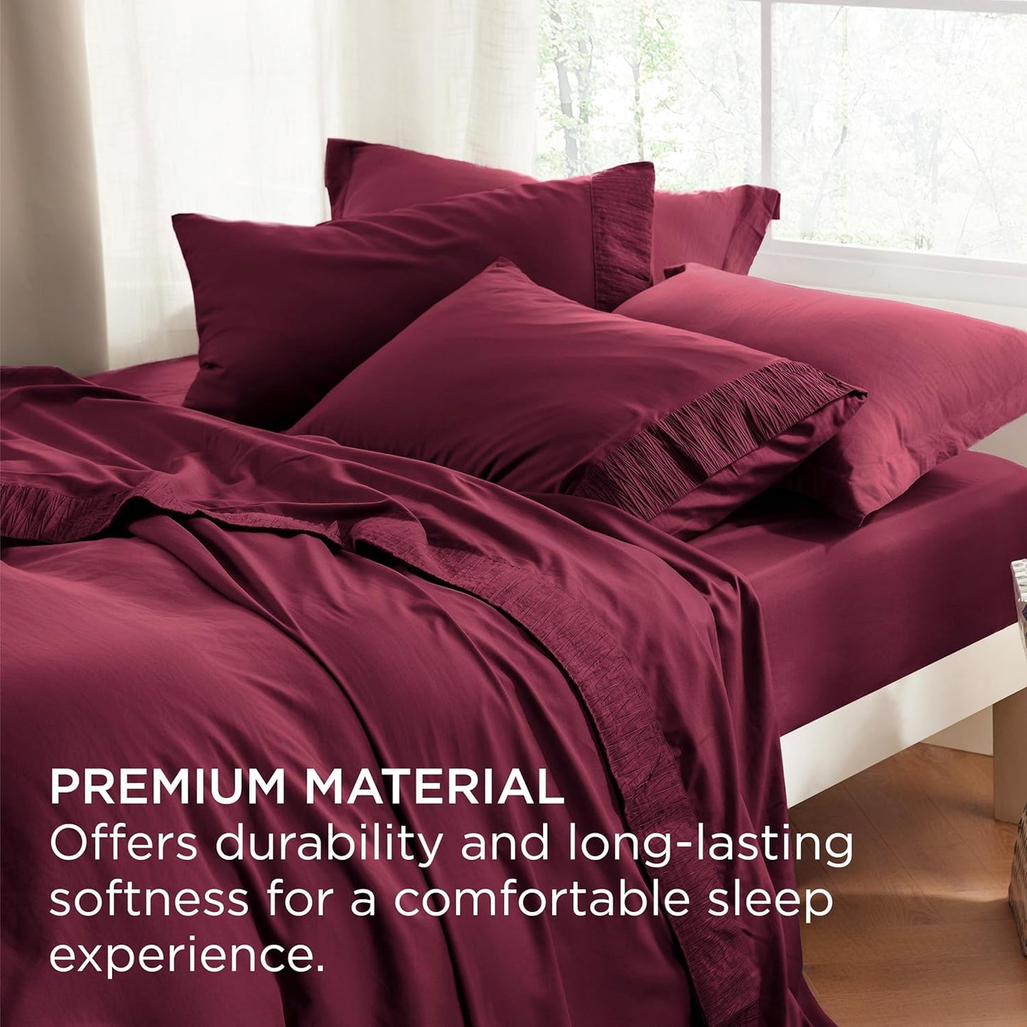 Bedsure Twin Sheets Set - 3 Pieces Soft Twin Bed Sheets - Breathable & Cooling - Hotel Luxury - Easy Care Polyester Microfiber Bedding for Women, Men, Red
