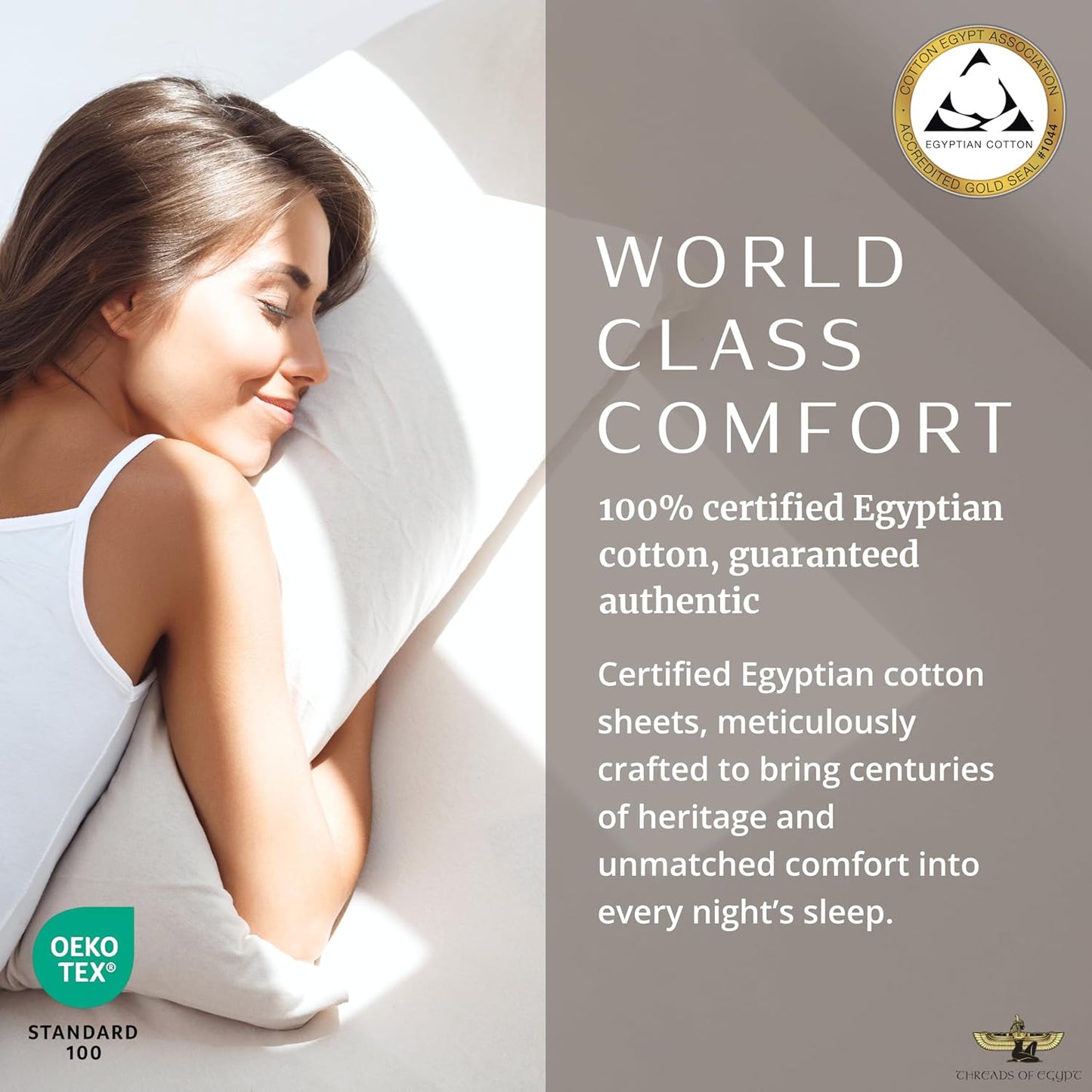 100% Egyptian Cotton Sheets King Size | 1200 Thread Count | CEA Gold Seal Certified | Ultra Soft | Cooling for Hot Sleepers | 18" Deep Pocket | King Size [White]