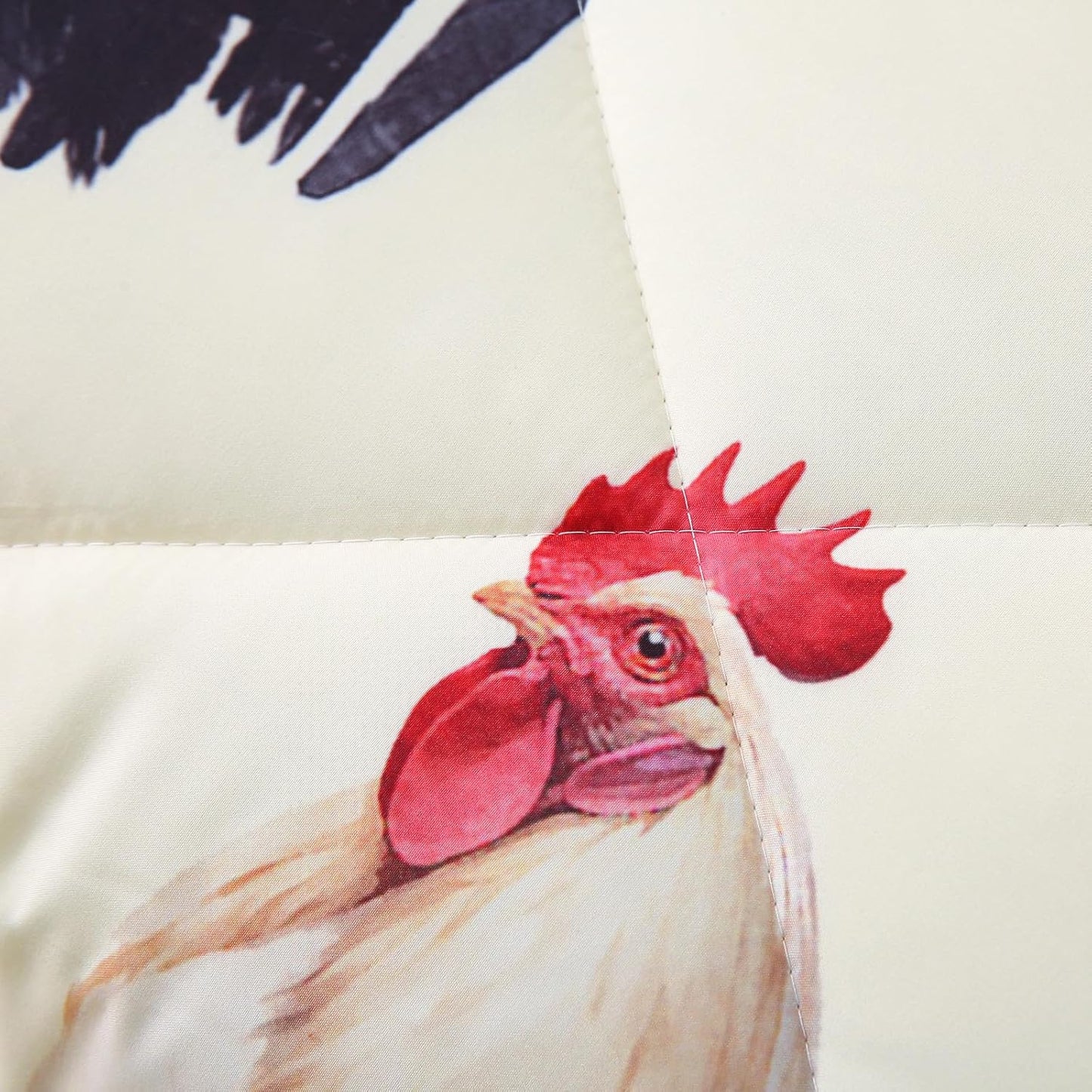 Wajade Chicken Comforter Set 7 Pcs Animal Theme Bedding Set Queen Size for Kids Adults Chicken Quilt Farm Theme Printed Pattern for Thanksgiving Birthday