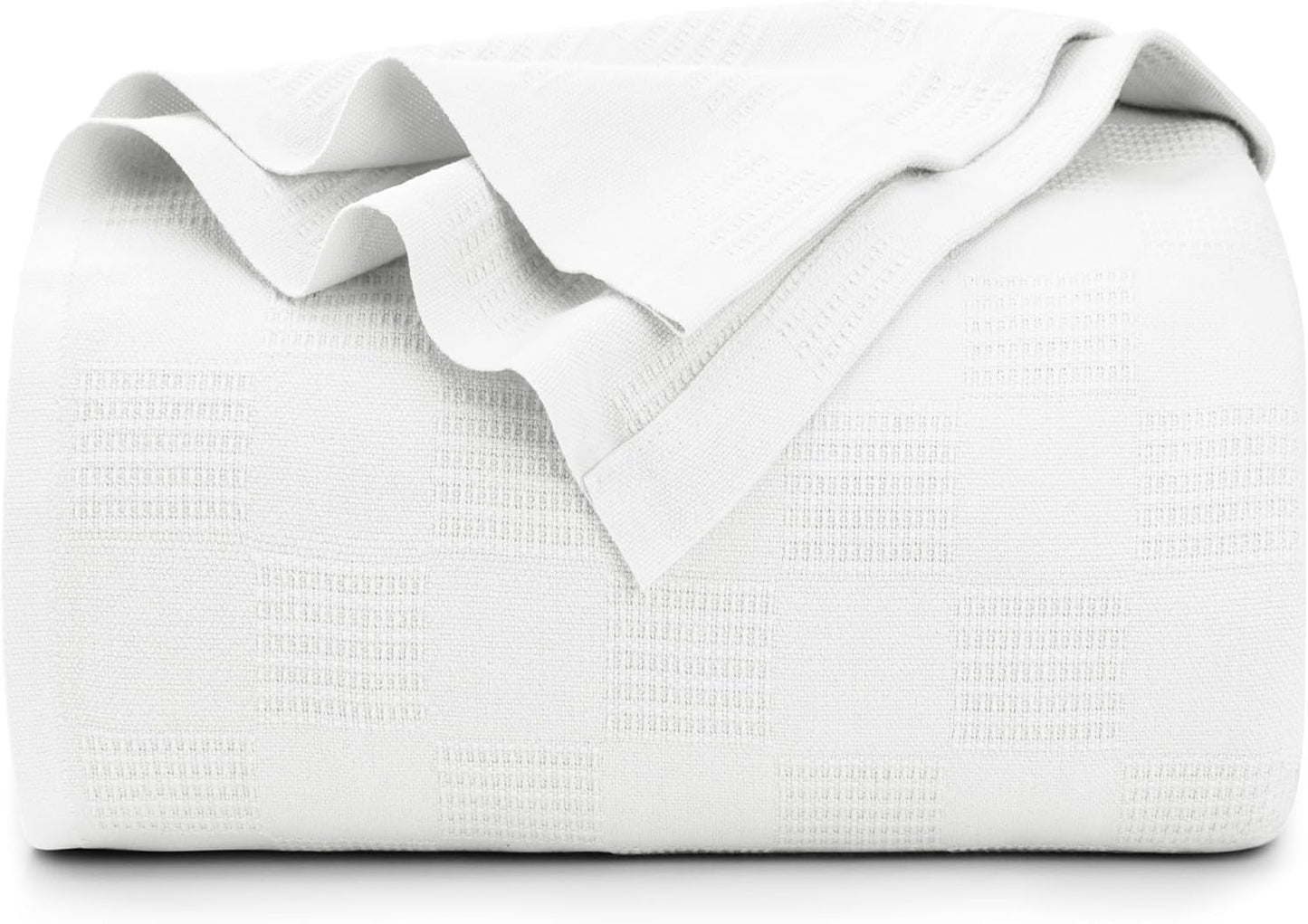 Utopia Bedding White 100% Cotton Blanket [King Size - 90x108 Inch] 350GSM Lightweight, Soft and Breathable Thermal Blanket for All Seasons
