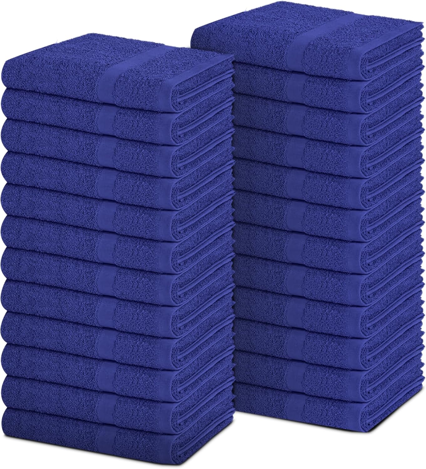 Pearl Linens Pack of 24 100% Cotton Hand Towels, Salon Towels for Spa, Gym and Bathroom Use, Hair Towels in Bulk, Soft, Absorbent, Quick Dry & Machine Washable, 16x27 inches, Light Blue
