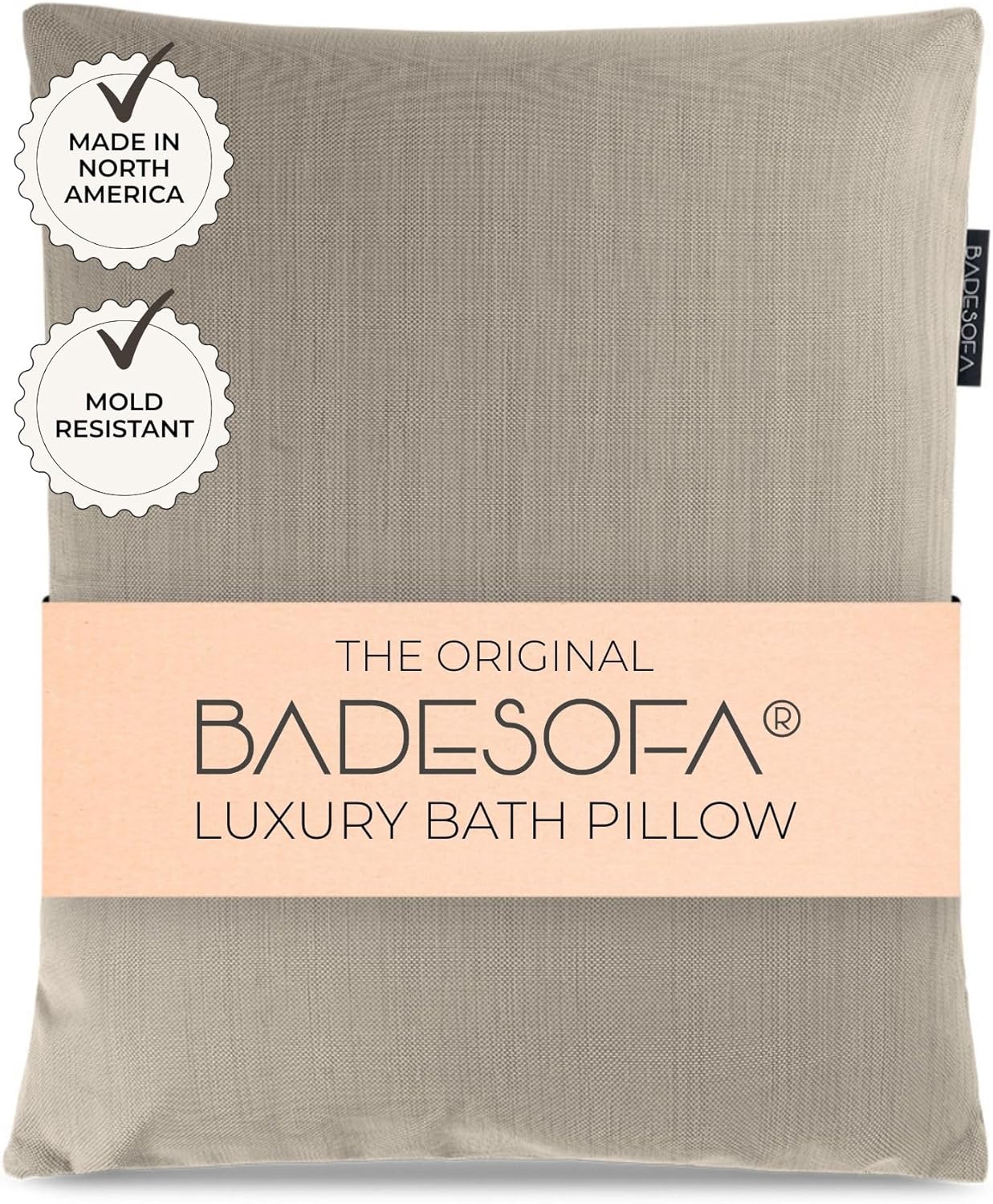 BADESOFA® Luxury Bath Pillow S - Ultra Comfortable & Quick-Drying Bath Back Pillow - Washable Full Body Bath Pillow for Bathtub - Therapeutic Head and Neck Support - Luxury Spa Cushion in Beige