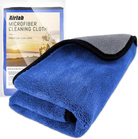 Airlab Microfiber Towels for Cars Wash Drying Thick Plush Cleaning Cloth Auto Detailing Super Absorbent for Interior & Exterior Lint Free, Streak Free, 35 x 24 Inch, 500 GSM, Pack of 1