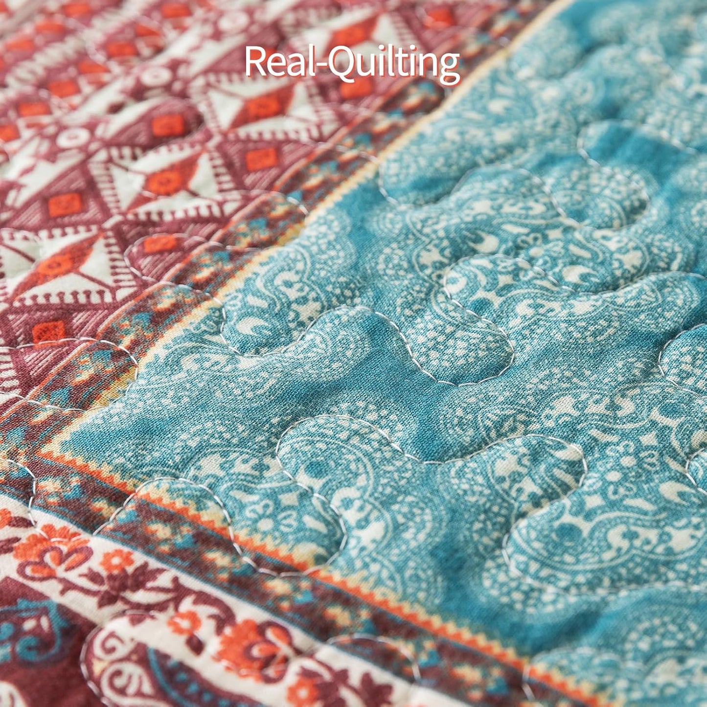BEDIFANY 3 Pieces Cotton King Size Quilt Sets, Lightweight Bedspread King Size Soft Farmhouse King Quilt Bedding Sets for Bed Decorations for All Seasons,Orange
