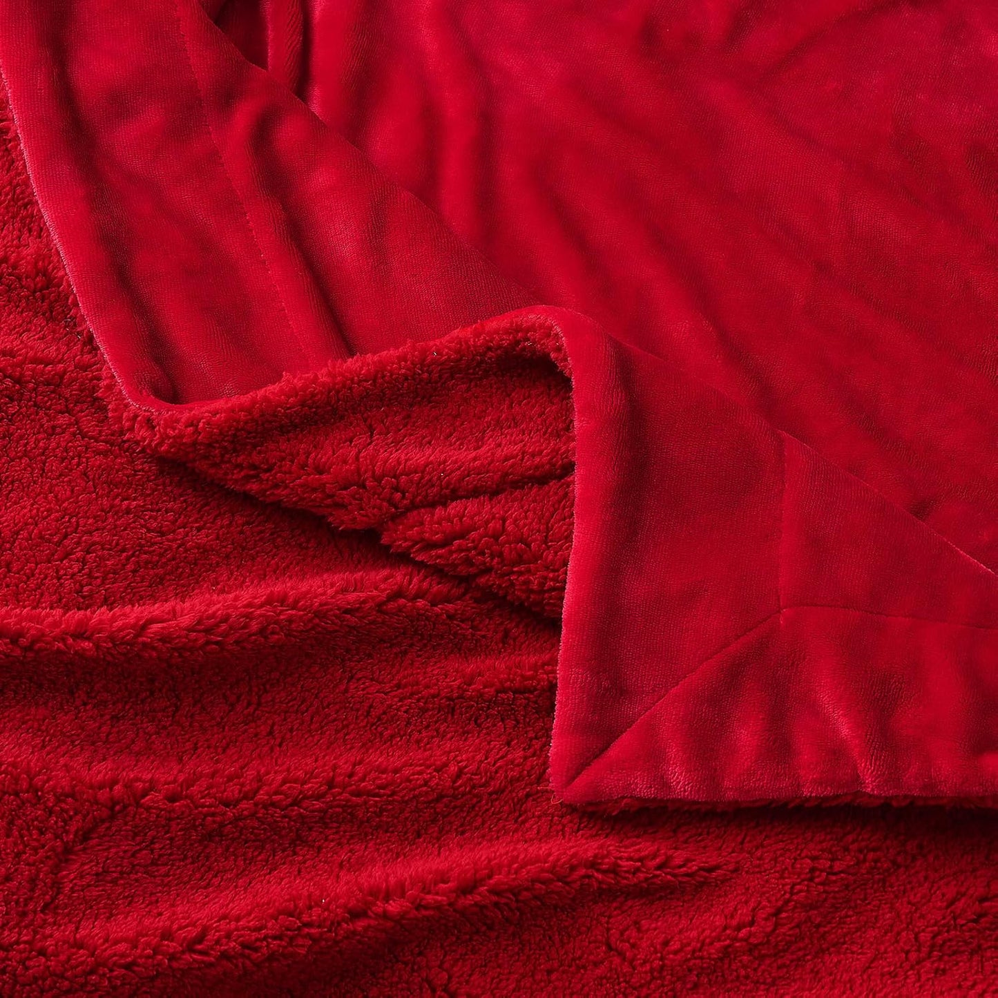 SOCHOW Sherpa Fleece Throw Blanket, Double-Sided Super Soft Luxurious Plush Blanket Throw Size, Classic Red, 50x60 inches