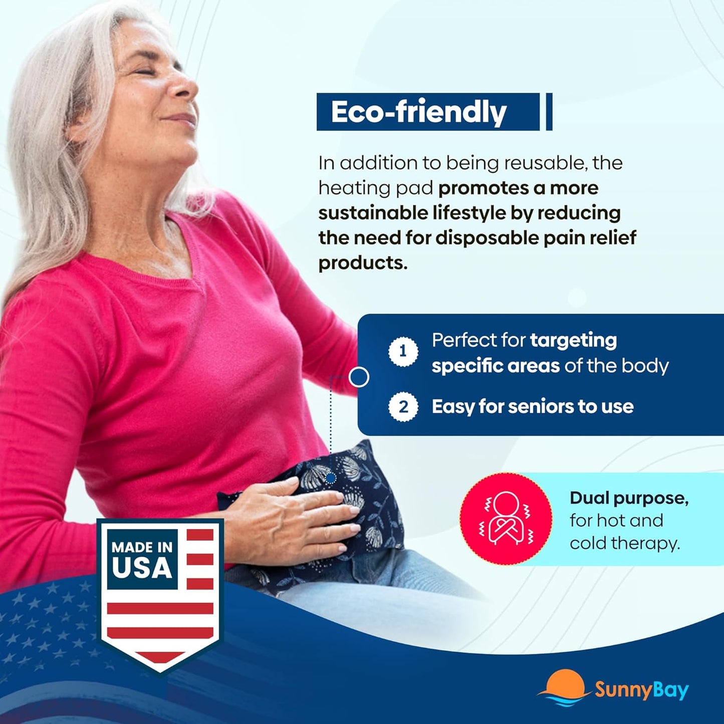 SunnyBay Small Microwave Heating Pad, Microwavable Versatile Cold/Heated Neck and Shoulder Wrap for Back Pain and More, Moist Heat Cotton-Fleece Pad with Flax Seed Filling, 6x11 in, Whispy Flower